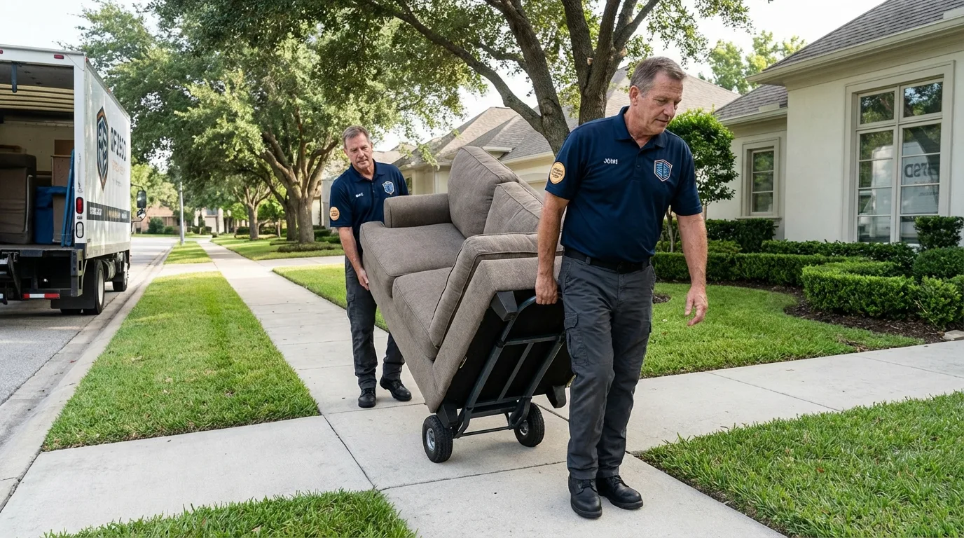 Local residential moving crew loading furniture in Wonder Lake, IL
