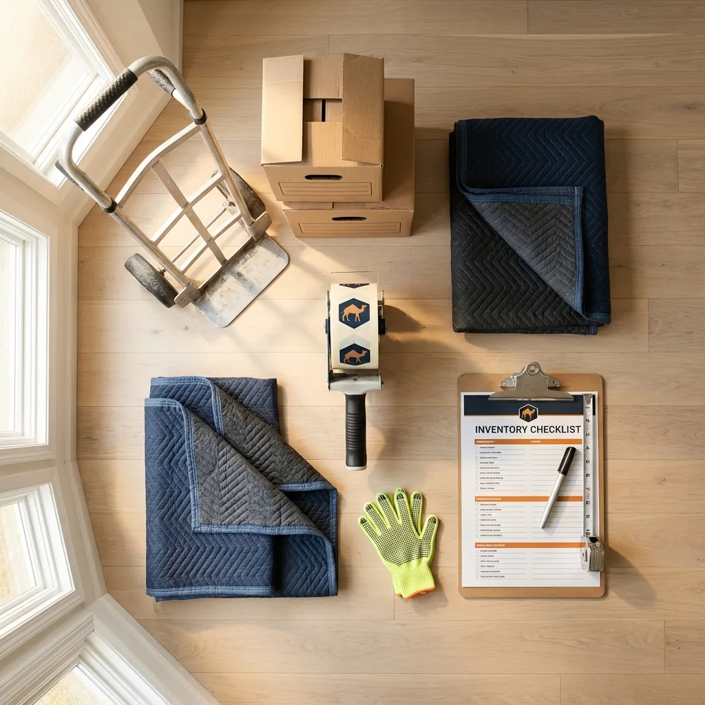 Professional moving supplies and packing materials layout for Wonder Lake residential relocations